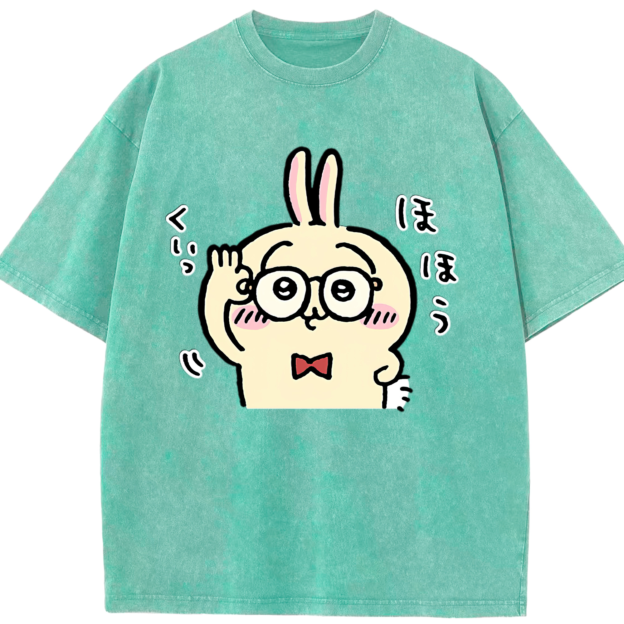 （画像用） ちいかわ うさぎ Chii-kawa usagi 綿100% ヴィンテージ風 半袖Tシャツ（フロントプリント）